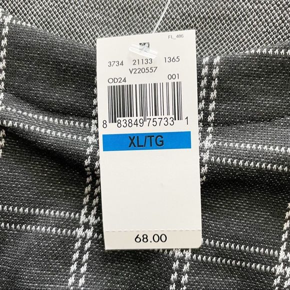 Van Heusen Black Crewneck Plaid Knit Poncho Blouse - Size XL - Picture 7 of 8